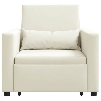 Einzel-Schlafsofa mit Rädern Creme 90 x 165 x 87 cm Samt