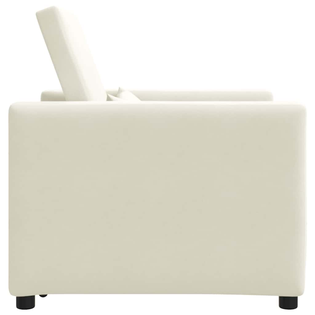 Einzel-Schlafsofa mit Rädern Creme 90 x 165 x 87 cm Samt