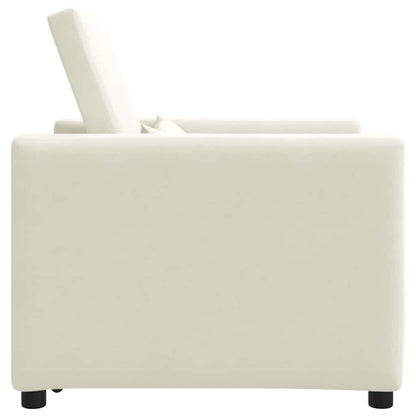 Einzel-Schlafsofa mit Rädern Creme 90 x 165 x 87 cm Samt
