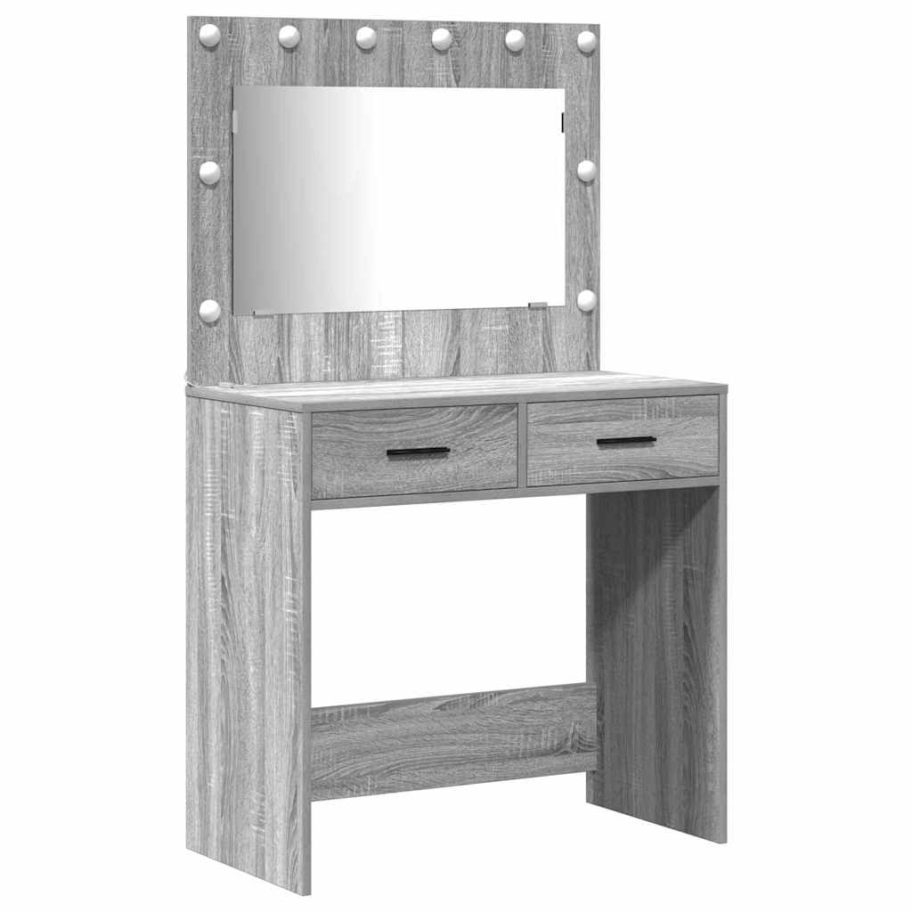 Schminktisch mit Tür 2 pcs Grau 40 x 41 x 75 cm Holzwerkstoff