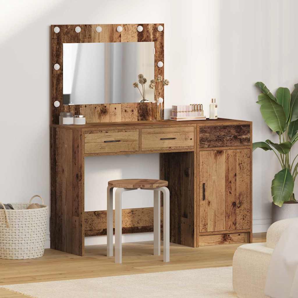 Schminktisch mit Tür 2 pcs Braun 40 x 41 x 75 cm Holzwerkstoff