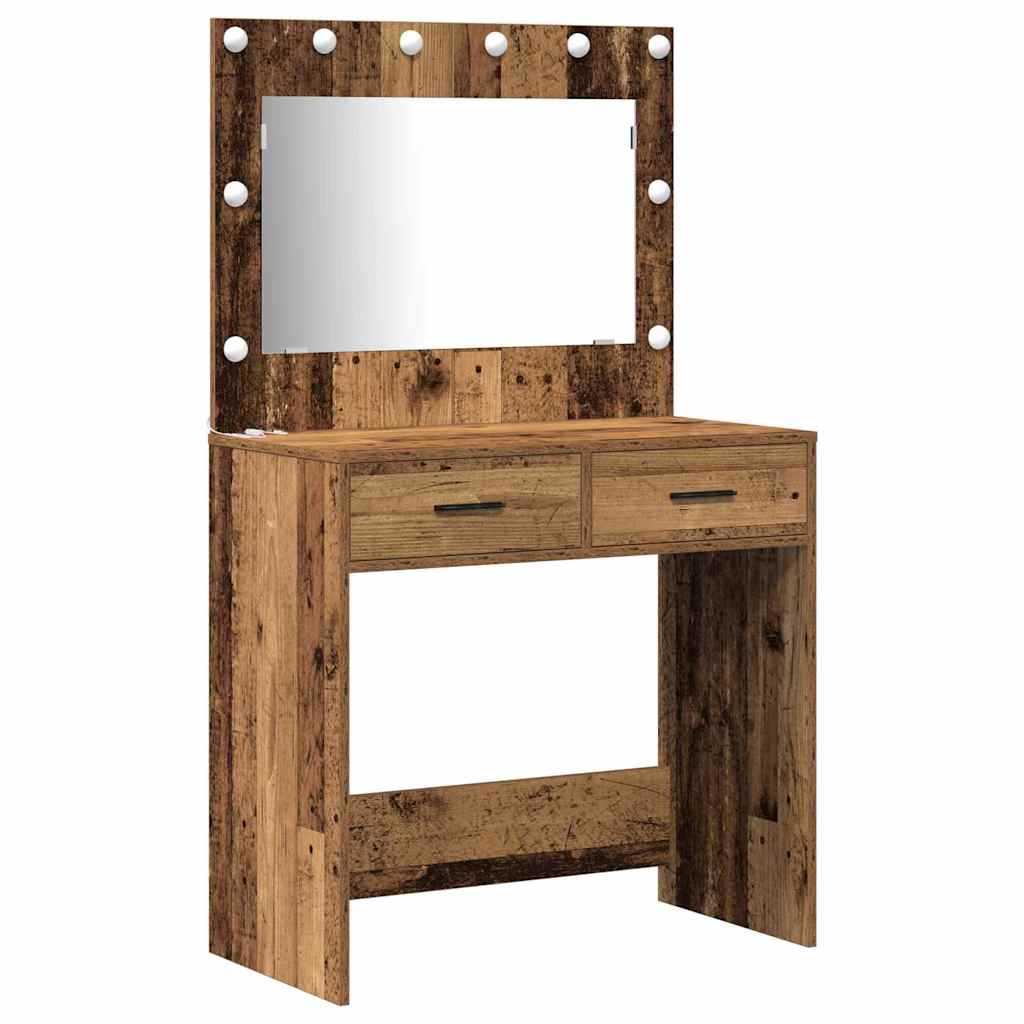 Schminktisch mit Tür 2 pcs Braun 40 x 41 x 75 cm Holzwerkstoff