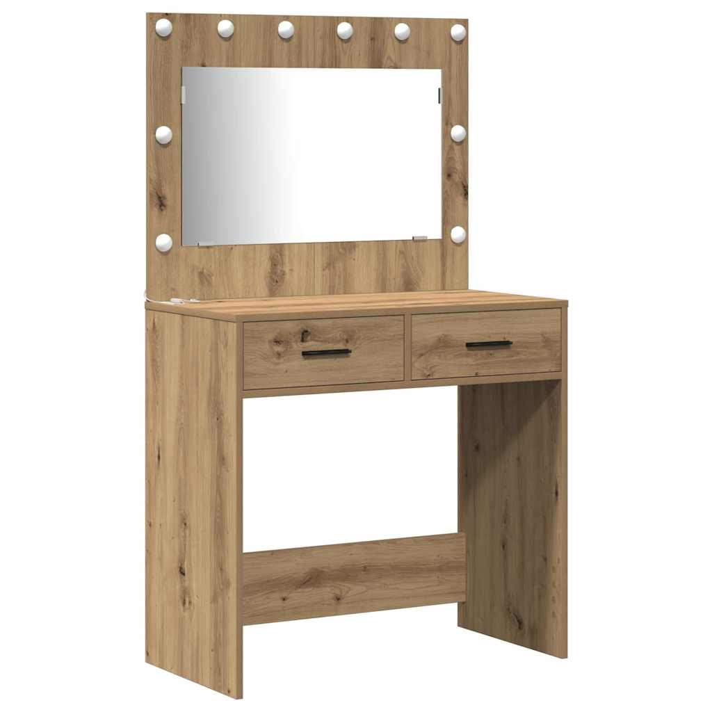Schminktisch mit Tür 2 pcs Braun 40 x 41 x 75 cm Holzwerkstoff