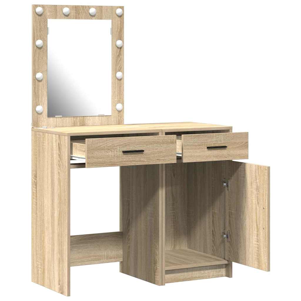 Schminktisch mit Tür 2 pcs Braun 50 x 41 x 135 cm Holzwerkstoff