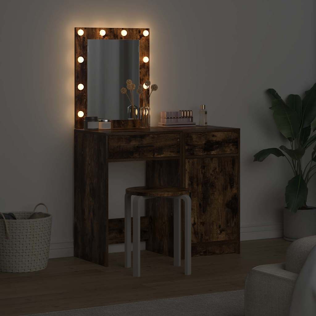 Schminktisch mit Tür 2 pcs Braun 50 x 41 x 135 cm Holzwerkstoff