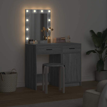 Schminktisch mit Tür 2 pcs Grau 50 x 41 x 135 cm Holzwerkstoff