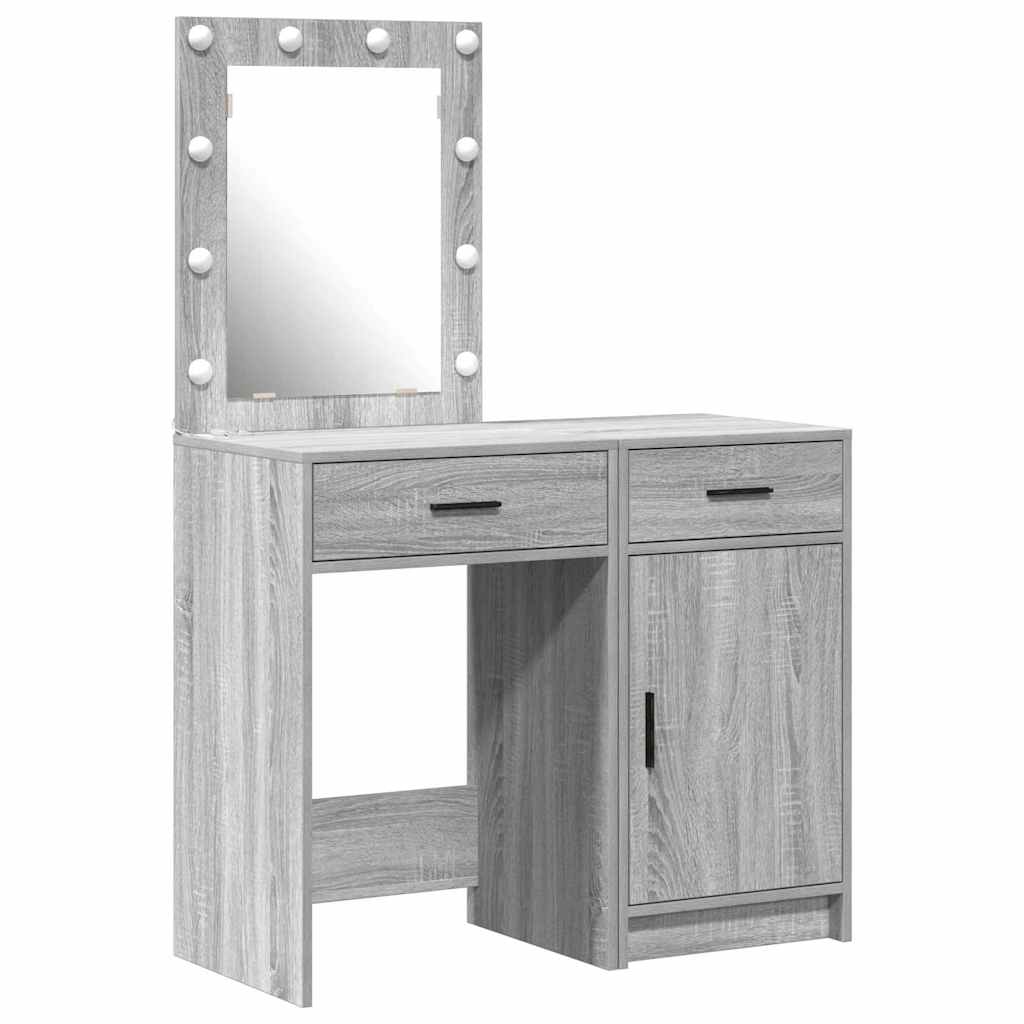 Schminktisch mit Tür 2 pcs Grau 50 x 41 x 135 cm Holzwerkstoff