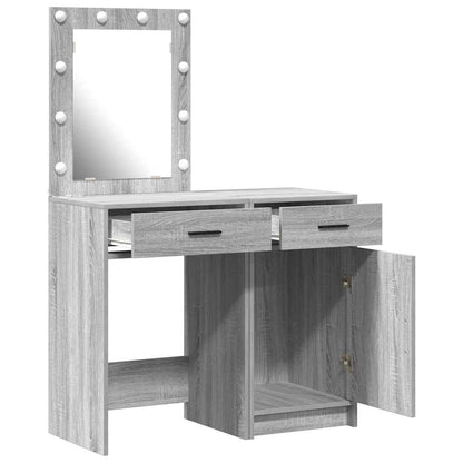 Schminktisch mit Tür 2 pcs Grau 50 x 41 x 135 cm Holzwerkstoff