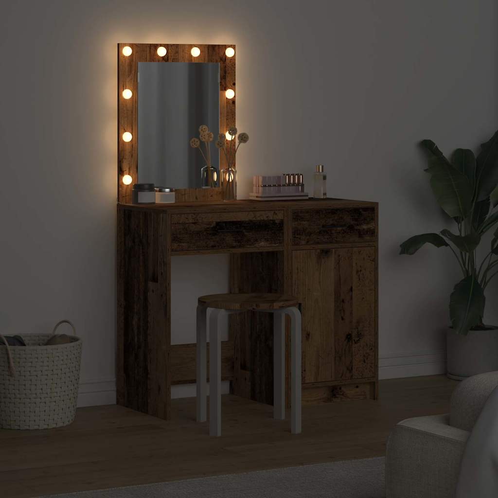 Schminktisch mit Tür 2 pcs Braun 50 x 41 x 135 cm Holzwerkstoff