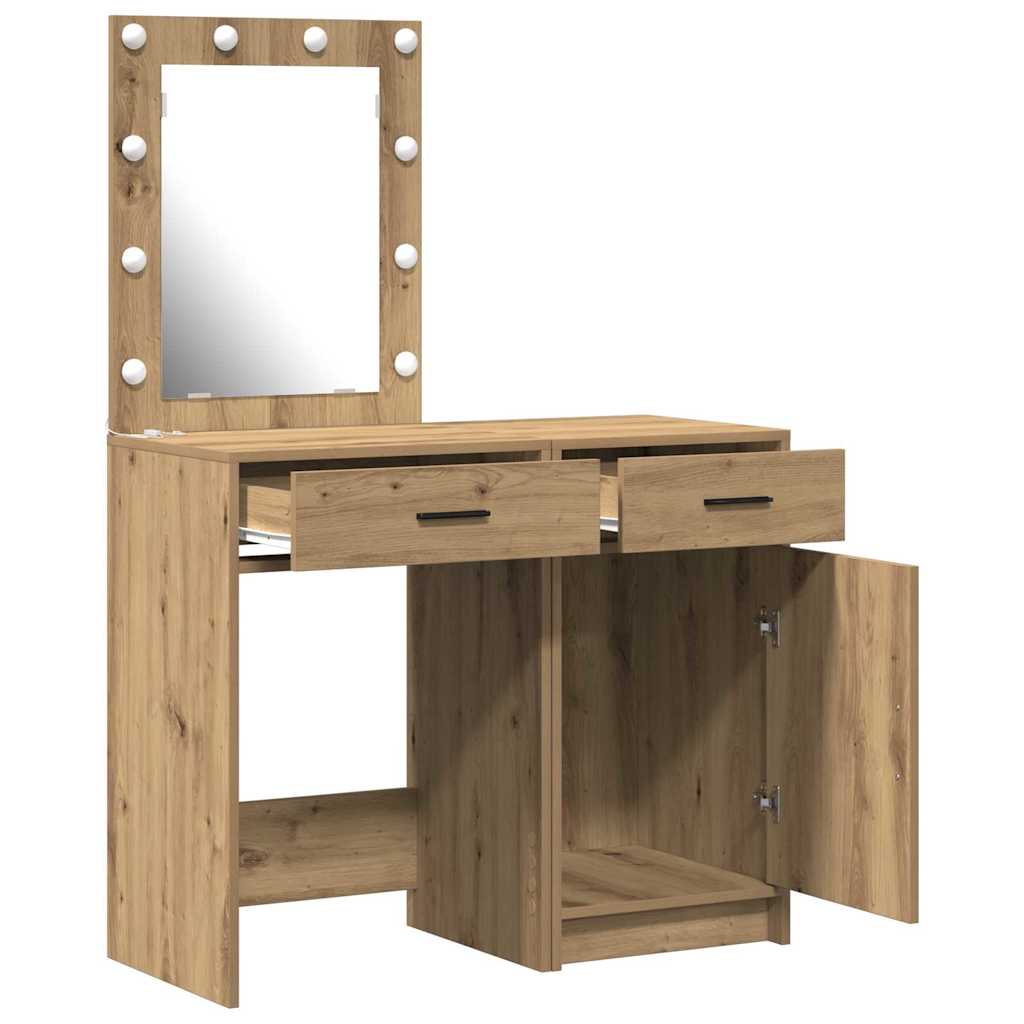 Schminktisch mit Tür 2 pcs Braun 50 x 41 x 135 cm Holzwerkstoff