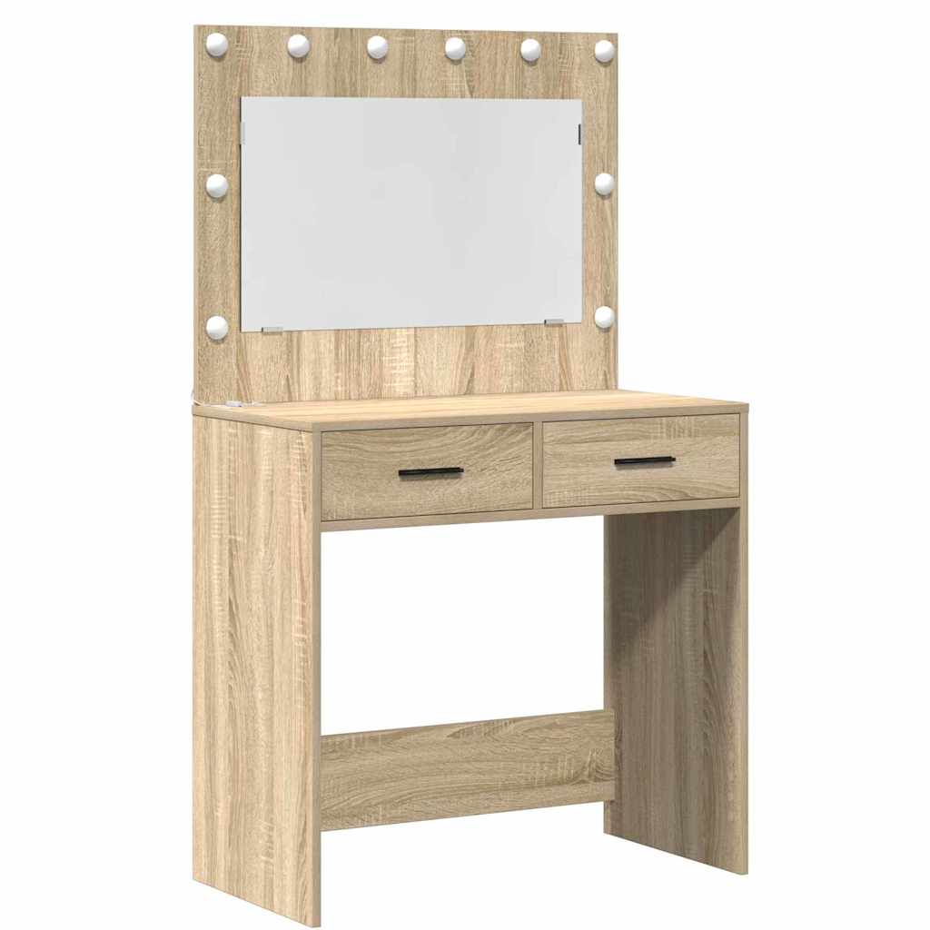 Schminktisch mit Tür 3 pcs Braun 40 x 41 x 75 cm Holzwerkstoff