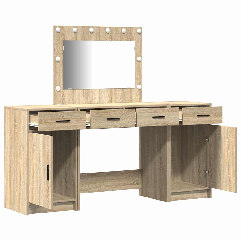 Schminktisch mit Tür 3 pcs Braun 40 x 41 x 75 cm Holzwerkstoff