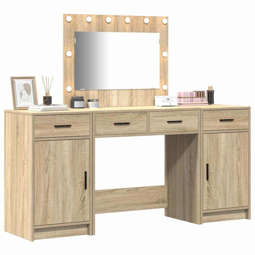 Schminktisch mit Tür 3 pcs Braun 40 x 41 x 75 cm Holzwerkstoff
