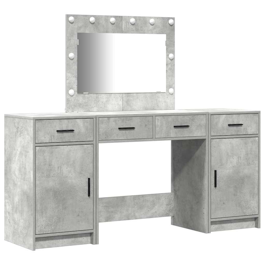 Schminktisch mit Tür 3 pcs Grau 40 x 41 x 75 cm Holzwerkstoff