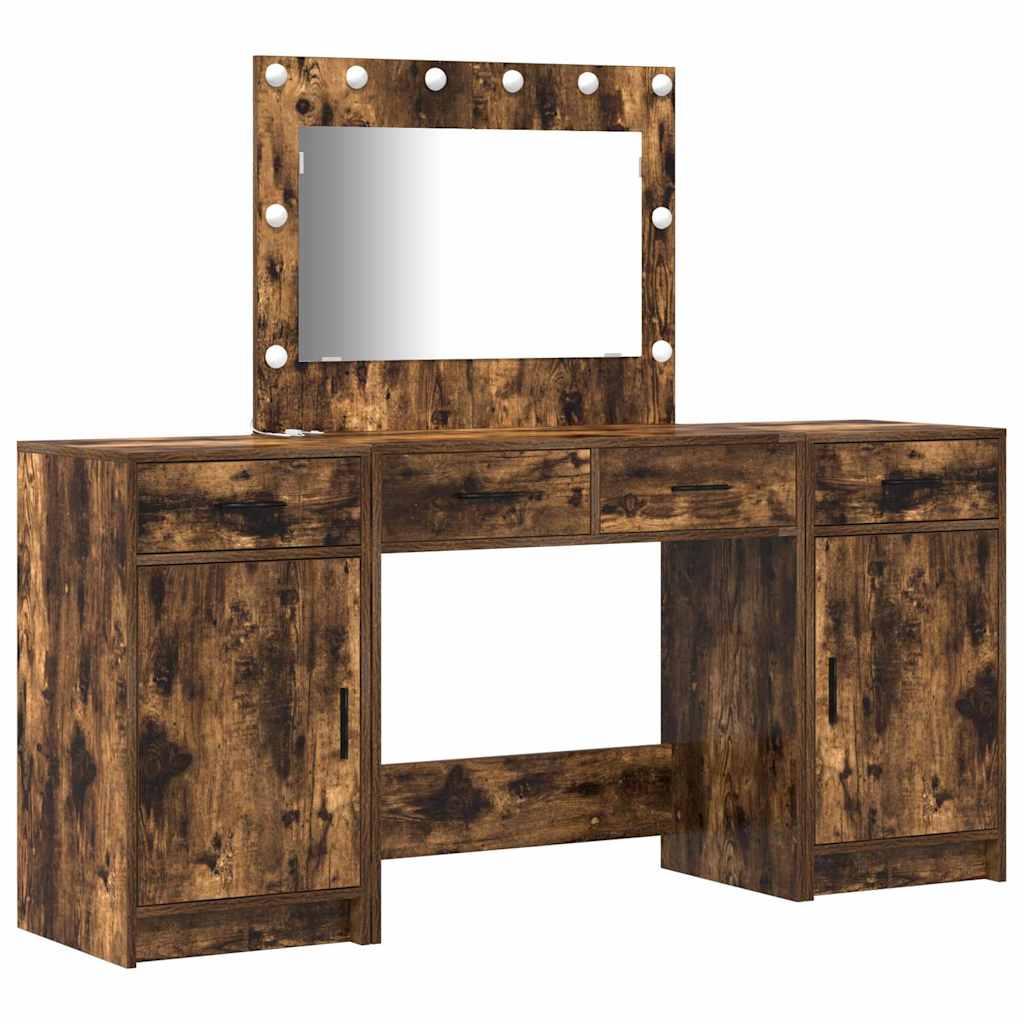 Schminktisch mit Tür 3 pcs Braun 40 x 41 x 75 cm Holzwerkstoff