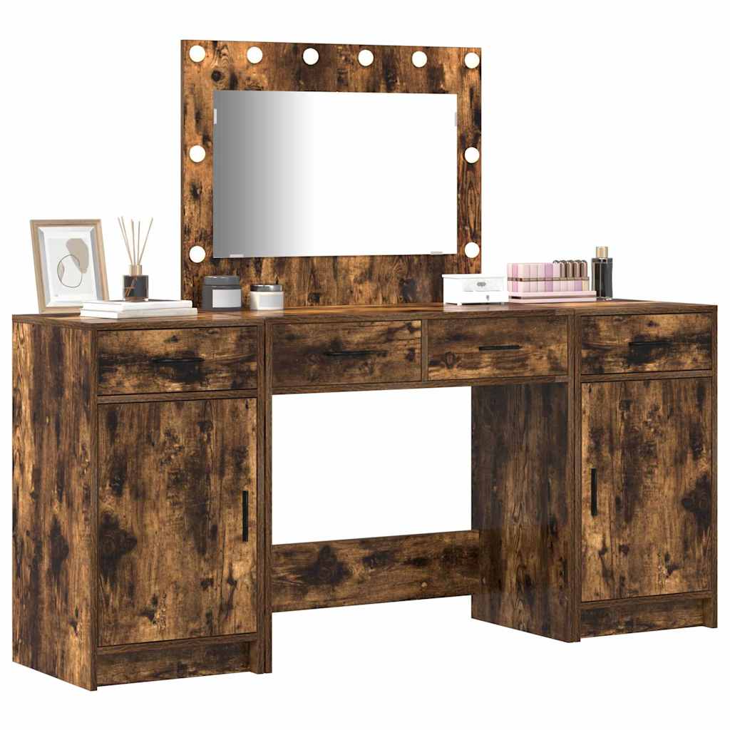Schminktisch mit Tür 3 pcs Braun 40 x 41 x 75 cm Holzwerkstoff