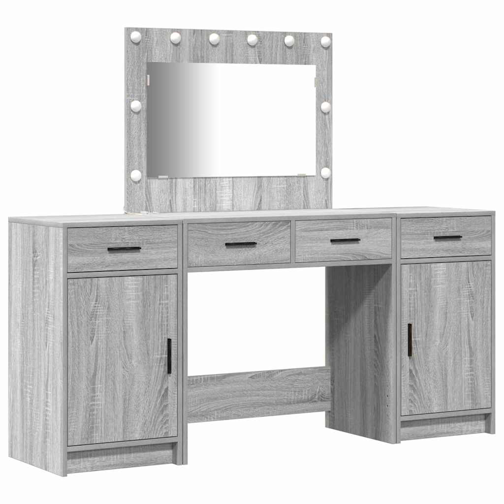 Schminktisch mit Tür 3 pcs Grau 40 x 41 x 75 cm Holzwerkstoff