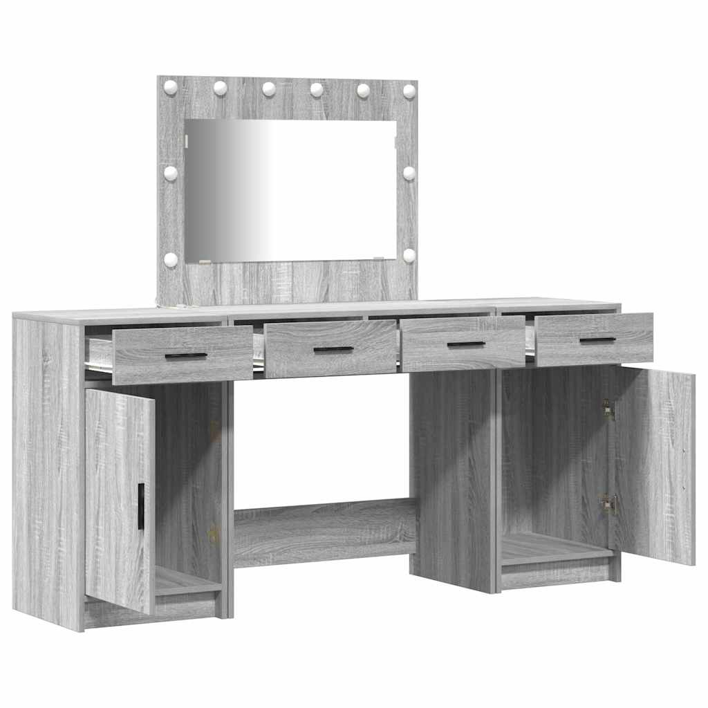 Schminktisch mit Tür 3 pcs Grau 40 x 41 x 75 cm Holzwerkstoff