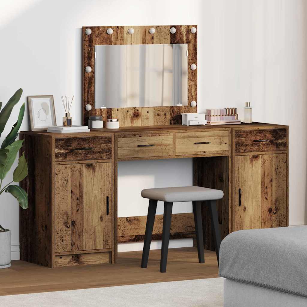 Schminktisch mit Tür 3 pcs Braun 40 x 41 x 75 cm Holzwerkstoff