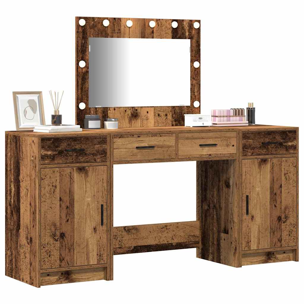 Schminktisch mit Tür 3 pcs Braun 40 x 41 x 75 cm Holzwerkstoff