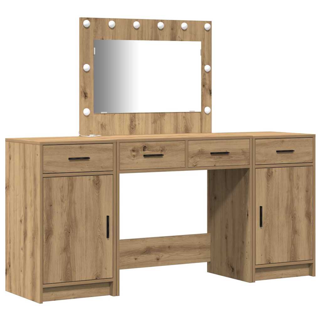 Schminktisch mit Tür 3 pcs Braun 40 x 41 x 75 cm Holzwerkstoff