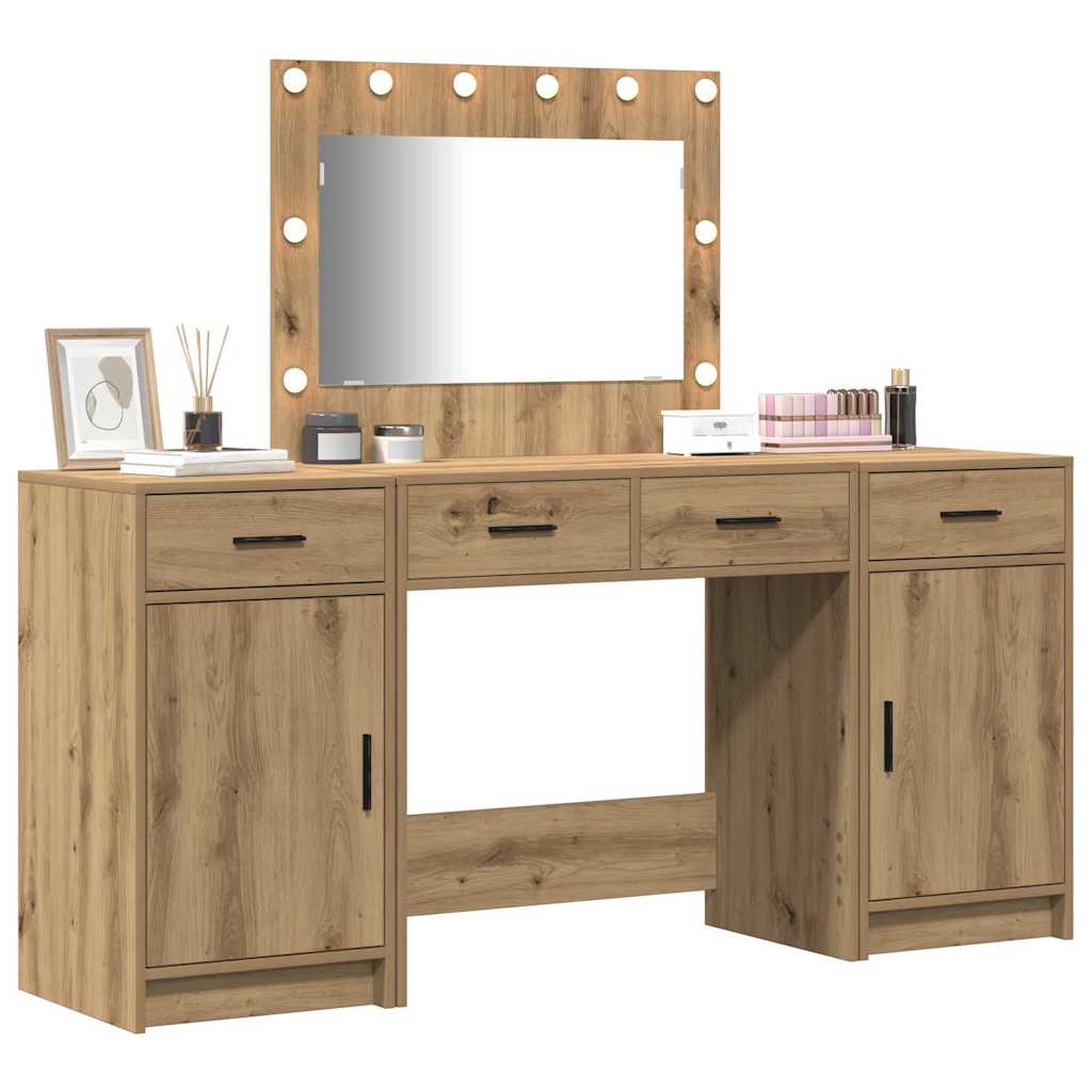 Schminktisch mit Tür 3 pcs Braun 40 x 41 x 75 cm Holzwerkstoff
