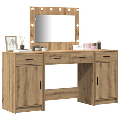 Schminktisch mit Tür 3 pcs Braun 40 x 41 x 75 cm Holzwerkstoff