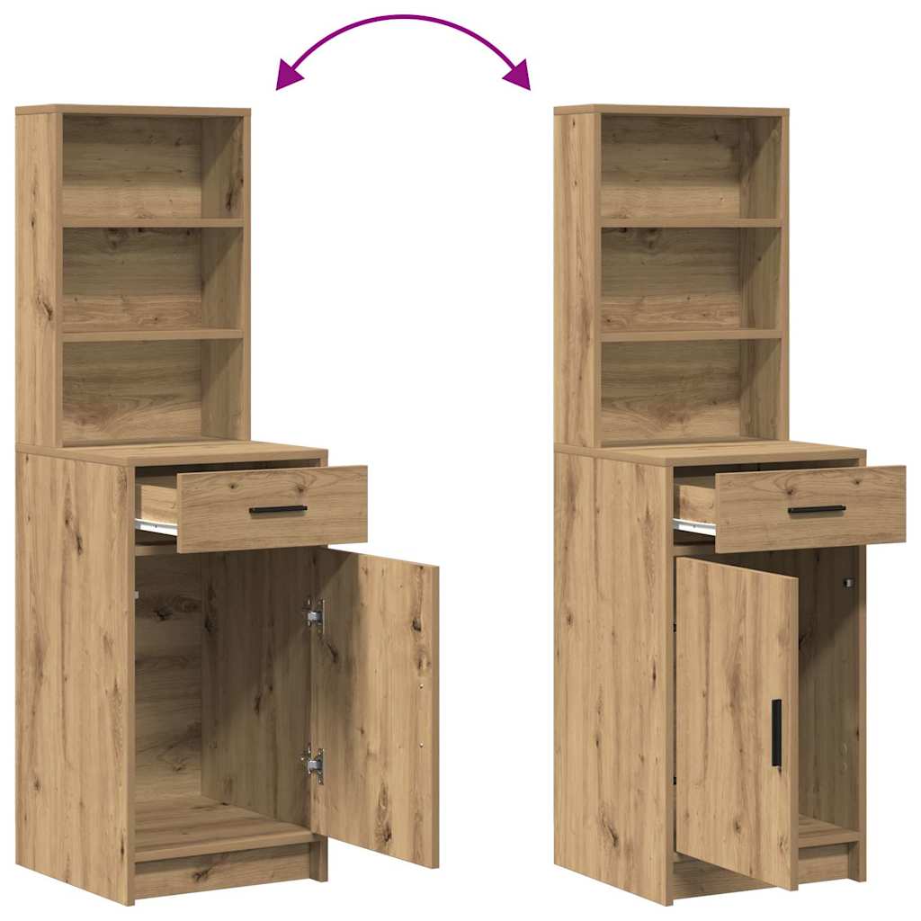 Schminktisch Set mit Tür 3 pcs Artisan-Eiche 78,5 x 41 x 135 cm