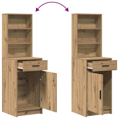 Schminktisch Set mit Tür 3 pcs Artisan-Eiche 78,5 x 41 x 135 cm