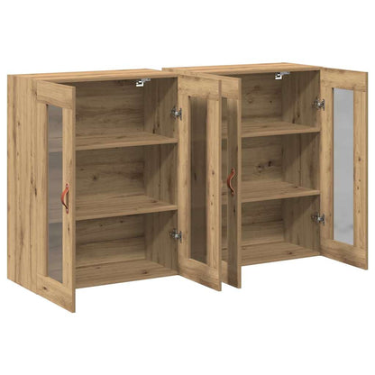 Wandschrank 2 pcs Artisan-Eiche 69.5 x 34 x 90 cm Holzwerkstoff