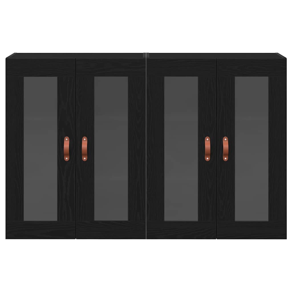 Wandschrank 2 pcs Schwarz Eichen-Optik 69.5 x 34 x 90 cm