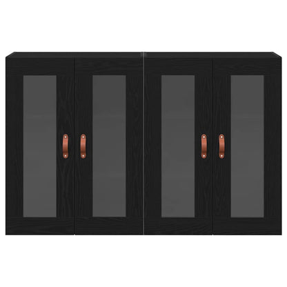 Wandschrank 2 pcs Schwarz Eichen-Optik 69.5 x 34 x 90 cm