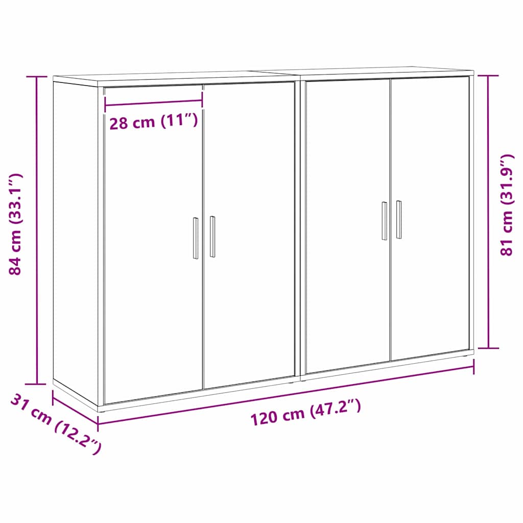 Sideboard Altholz 60 x 31 x 84 cm Holzwerkstoff