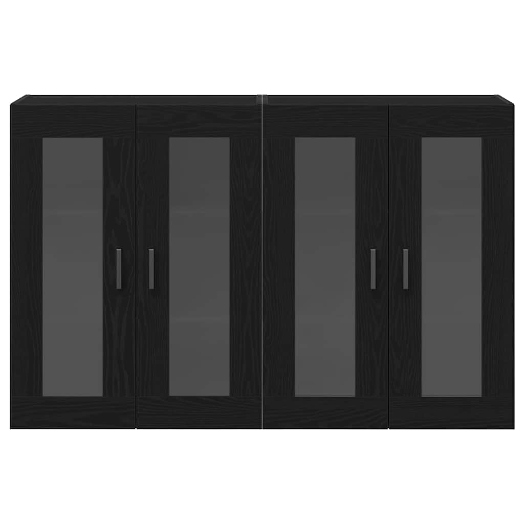 Wandschrank 2 pcs Schwarz Eichen-Optik 69.5 x 34 x 90 cm