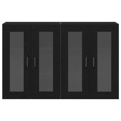 Wandschrank 2 pcs Schwarz Eichen-Optik 69.5 x 34 x 90 cm