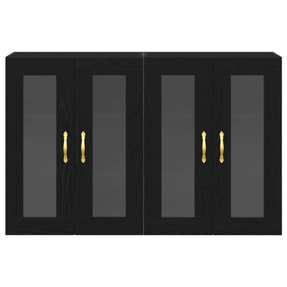 Wandschrank 2 pcs Schwarz Eichen-Optik 69.5 x 34 x 90 cm