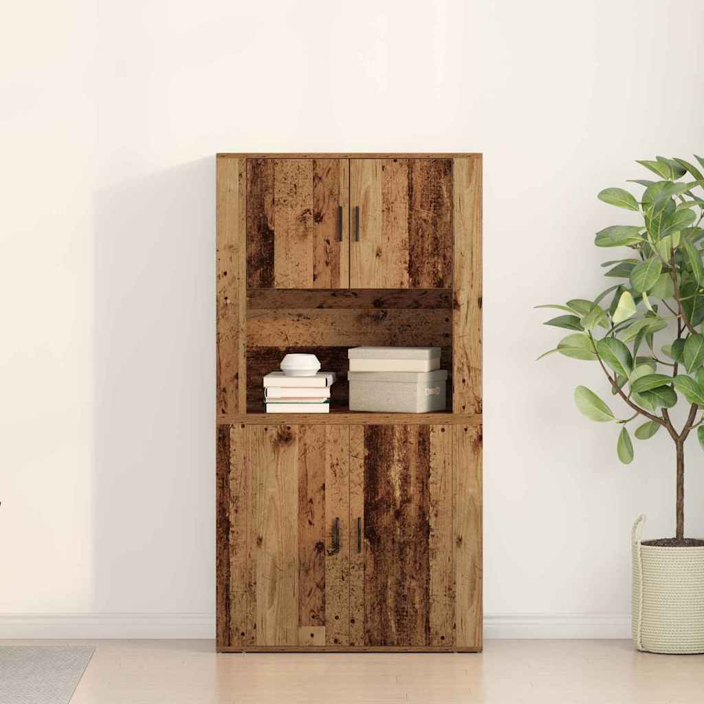 Highboard Altholz 80 x 33 x 150 cm Holzwerkstoff