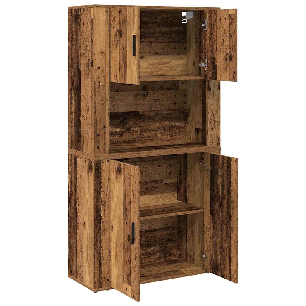 Highboard Altholz 80 x 33 x 150 cm Holzwerkstoff
