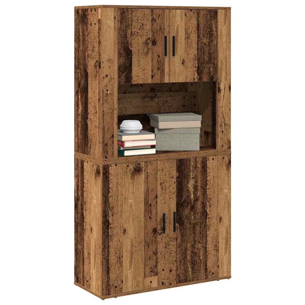 Highboard Altholz 80 x 33 x 150 cm Holzwerkstoff