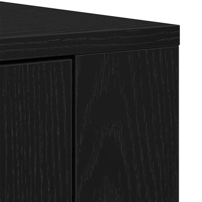 Highboard Schwarz Eichen-Optik 80 x 33 x 150 cm Holzwerkstoff