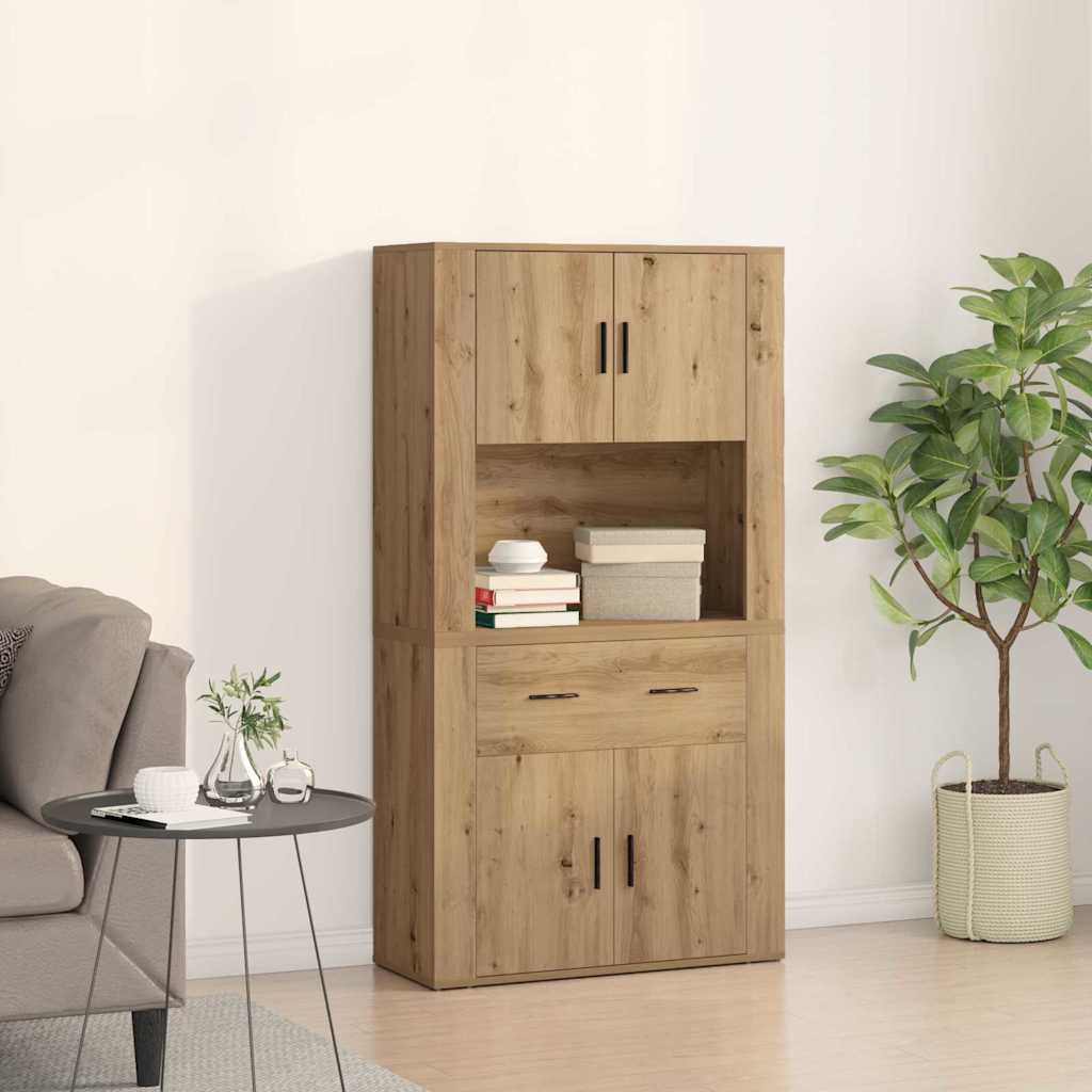 Highboard Artisan-Eiche 80 x 33 x 150 cm Holzwerkstoff
