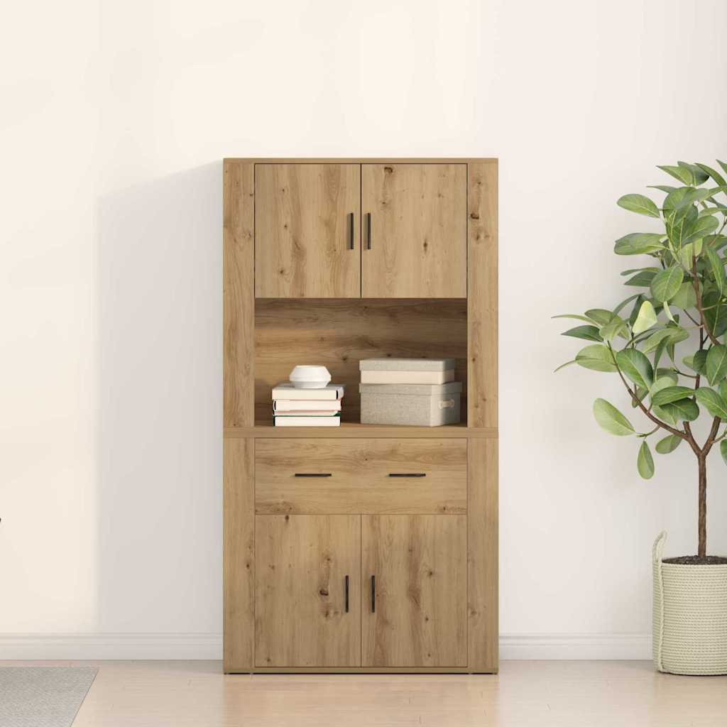 Highboard Artisan-Eiche 80 x 33 x 150 cm Holzwerkstoff