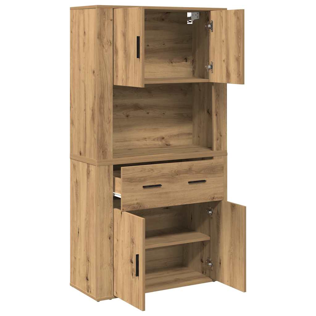 Highboard Artisan-Eiche 80 x 33 x 150 cm Holzwerkstoff