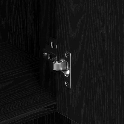 Highboard Schwarz Eichen-Optik 80 x 33 x 150 cm Holzwerkstoff