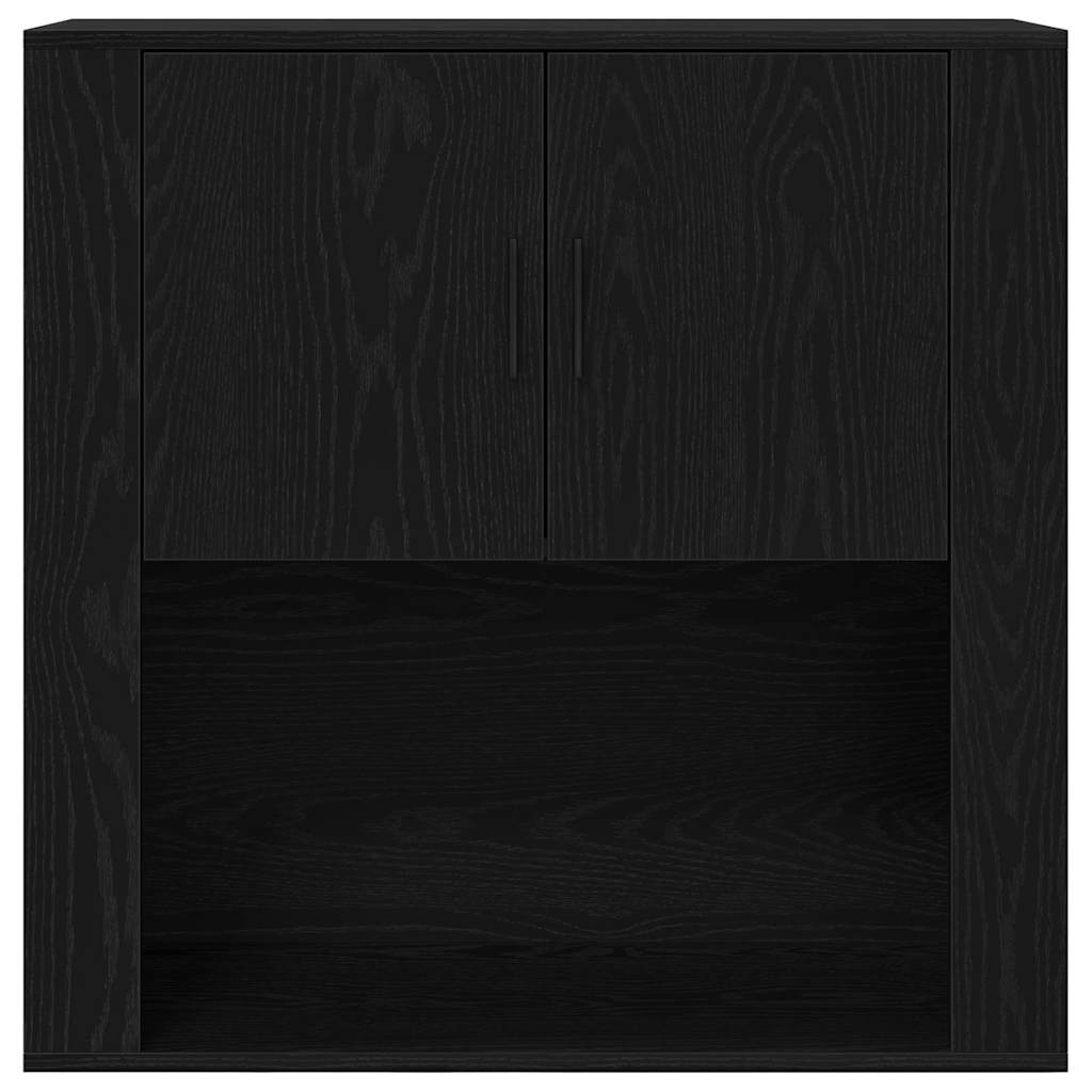 Highboard Schwarz Eichen-Optik 80 x 33 x 150 cm Holzwerkstoff