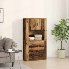 Highboard mit Schubladen Altholz 80 x 33 x 150 cm Holzwerkstoff