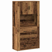 Highboard mit Schubladen Altholz 80 x 33 x 150 cm Holzwerkstoff