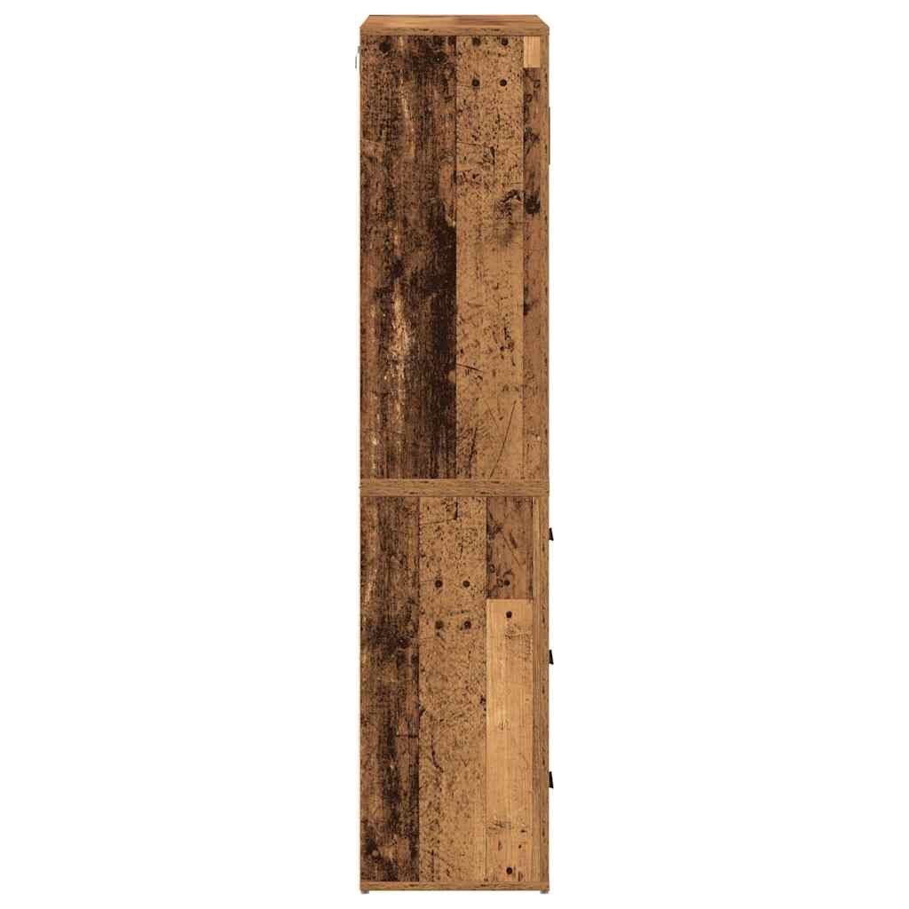 Highboard mit Schubladen Altholz 80 x 33 x 150 cm Holzwerkstoff