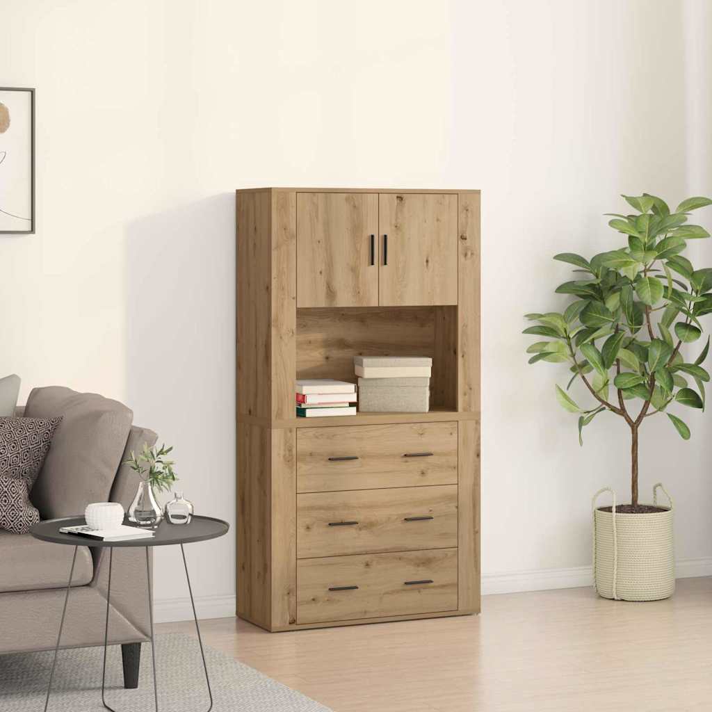 Highboard Artisan-Eiche 80 x 33 x 150 cm Holzwerkstoff
