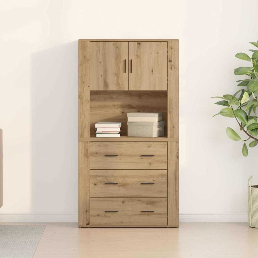 Highboard Artisan-Eiche 80 x 33 x 150 cm Holzwerkstoff